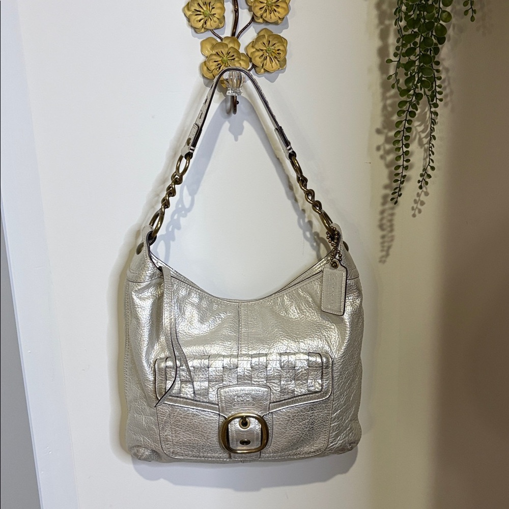 Coach Y2K Bleecker Metallic Woven Hobo